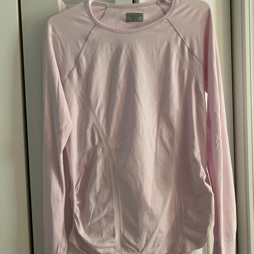 Athleta light pink long sleeve shirt size large.
